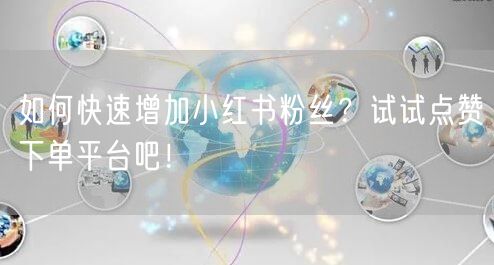 如何快速增加小红书粉丝？试试点赞下单平台吧！