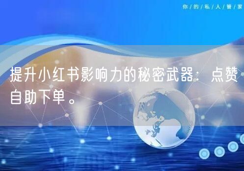 提升小红书影响力的秘密武器：点赞自助下单。