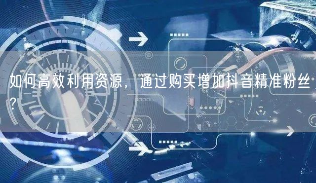 如何高效利用资源，通过购买增加抖音精准粉丝？