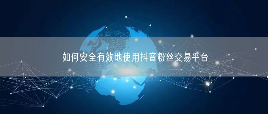 如何安全有效地使用抖音粉丝交易平台