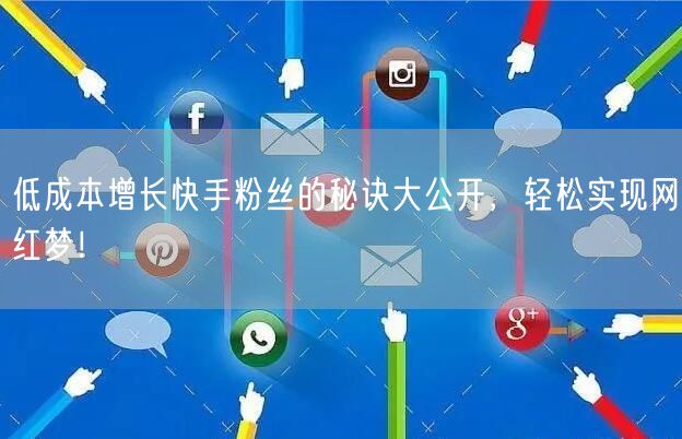 低成本增长快手粉丝的秘诀大公开，轻松实现网红梦！