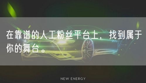 在靠谱的人工粉丝平台上，找到属于你的舞台。