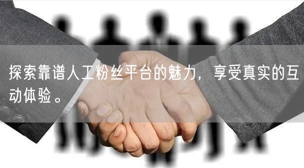 探索靠谱人工粉丝平台的魅力，享受真实的互动体验。
