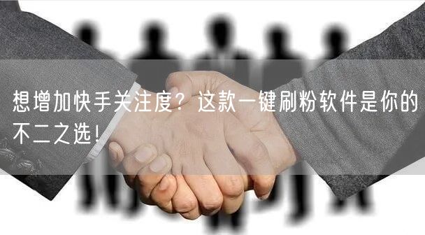 想增加快手关注度？这款一键刷粉软件是你的不二之选！