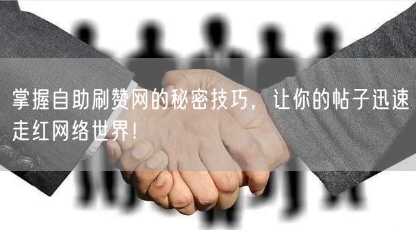 掌握自助刷赞网的秘密技巧，让你的帖子迅速走红网络世界！