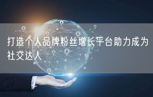 打造个人品牌粉丝增长平台助力成为社交达人