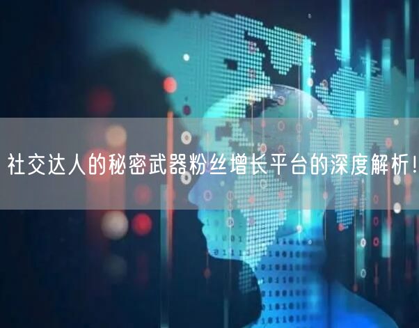 社交达人的秘密武器粉丝增长平台的深度解析！