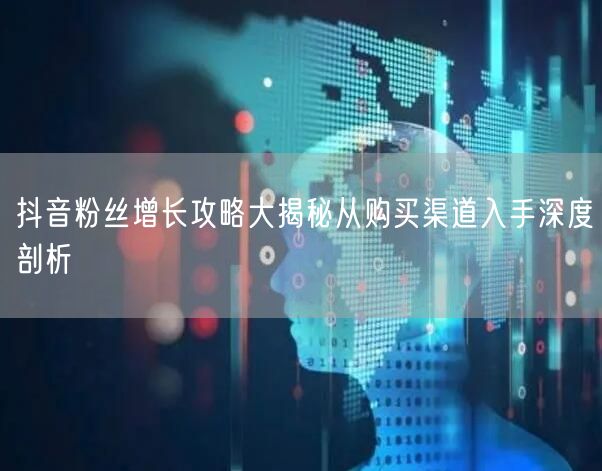 抖音粉丝增长攻略大揭秘从购买渠道入手深度剖析