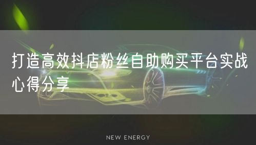 打造高效抖店粉丝自助购买平台实战心得分享