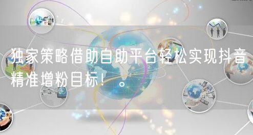 独家策略借助自助平台轻松实现抖音精准增粉目标！。