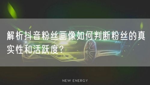 解析抖音粉丝画像如何判断粉丝的真实性和活跃度？