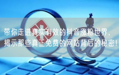 带你走进真实有效的抖音涨粉世界，揭示那些真正免费的网站背后的秘密！